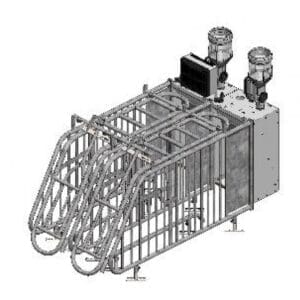 Backout station with 2 feeding places. Up to 40 sows