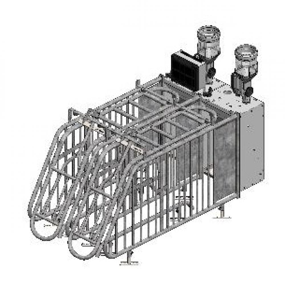 Backout station with 2 feeding places. Up to 40 sows