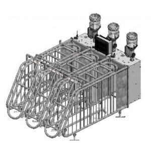 Backout station with 3 feeding places. Up to 60 sows