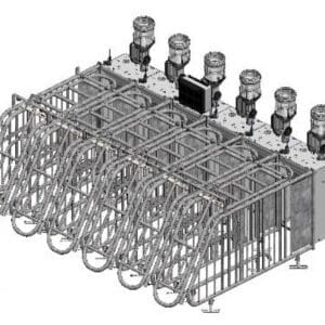 Backout station with 6 feeding places. Up to 120 sows