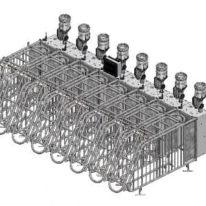 Backout station with 8 feeding places. Up to 160 sows